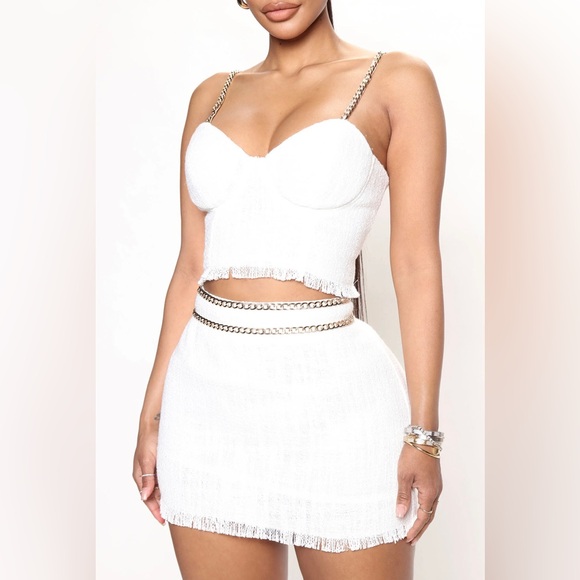 Celeste Micro Mini Skirt Set White - Picture 3 of 8